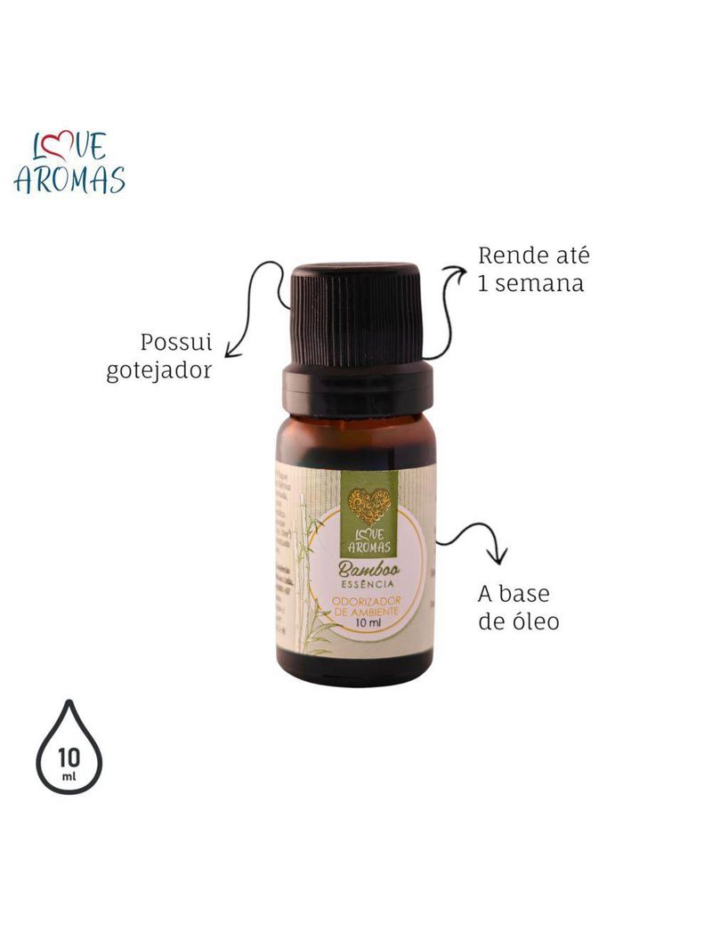 Essência Aromática Bamboo 10ml Love Aromas Para Difusor Elétrico