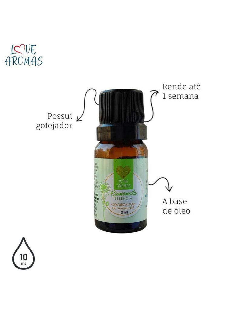 Essência Aromática Camomila 10ml Love Aromas Para Difusor Elétrico