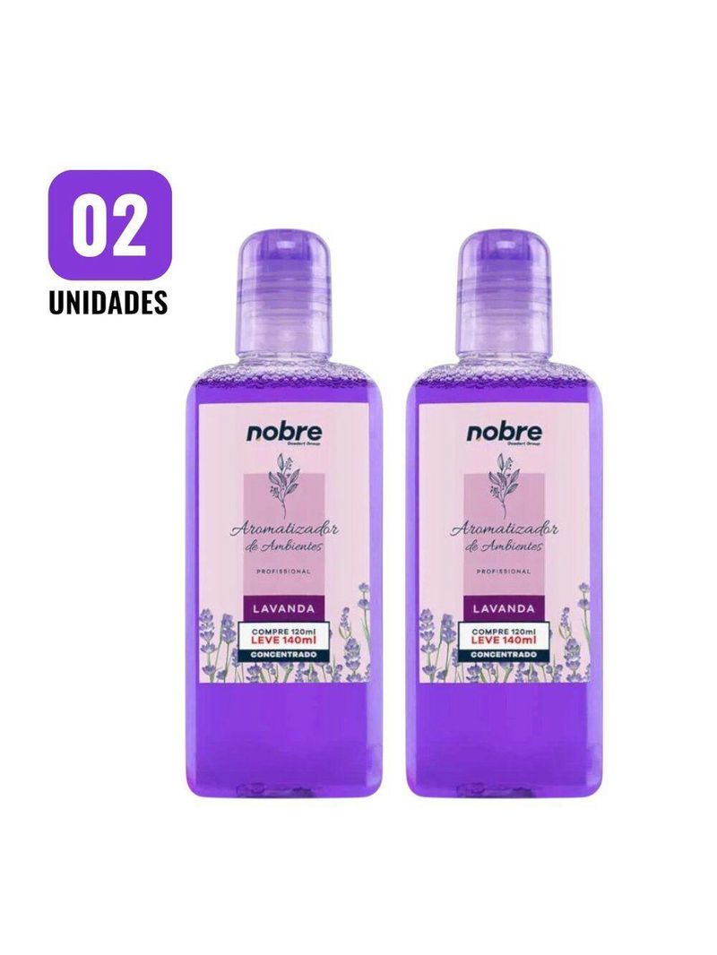 Kit 2 Aromatizantes De Ambiente 140ml Nobre - Lavanda Concentrado, Perfume Duradouro