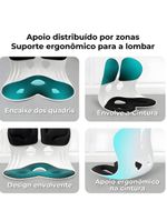 Almofada De Apoio Lombar Cadeira Correção De Coluna G - Azul