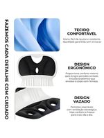 Almofada De Apoio Lombar Cadeira Correção De Coluna G - Azul