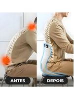 Almofada De Apoio Lombar Cadeira Correção De Coluna G - Azul