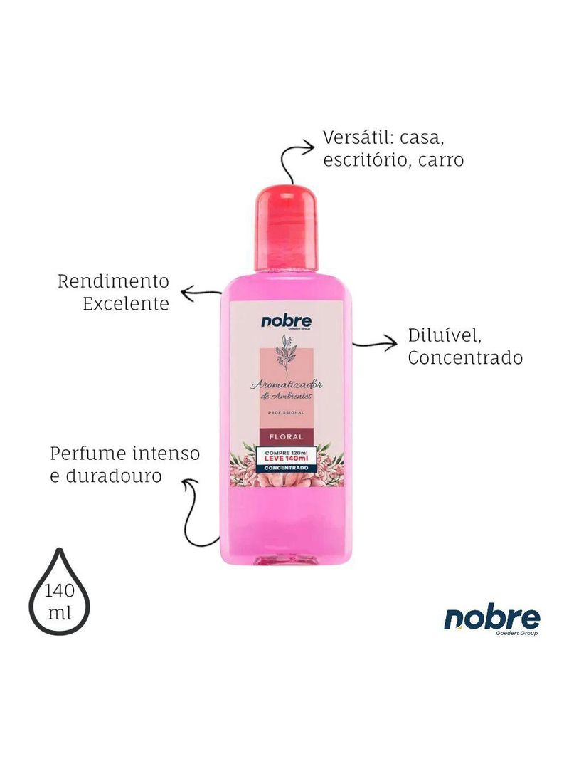 Aromatizante De Ambiente 140ml Nobre - Floral Concentrado, Perfume Duradouro