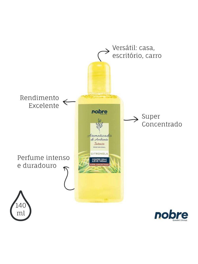 Kit 2 Aromatizantes De Ambiente 140ml Nobre - Citronela Super Concentrado, Perfume Duradouro