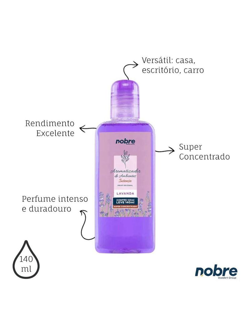 Aromatizante De Ambiente 140ml Nobre - Lavanda Super Concentrado, Perfume Duradouro