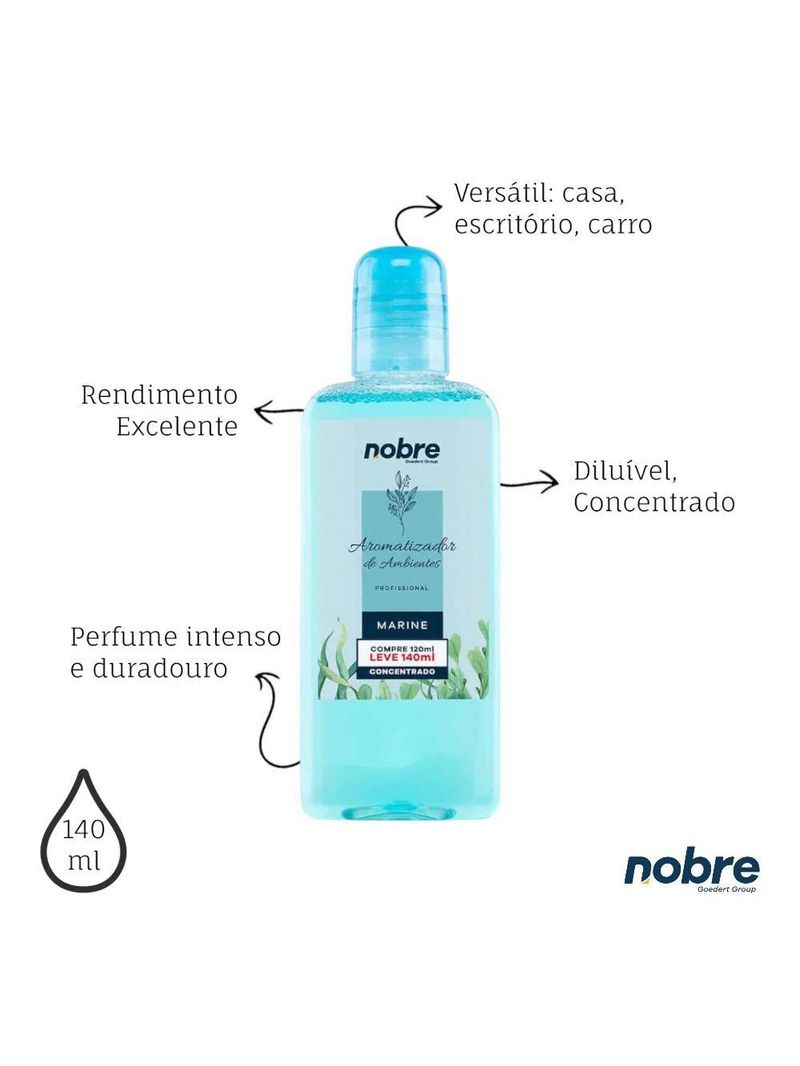 Aromatizante De Ambiente 140ml Nobre - Marine Concentrado, Perfume Duradouro