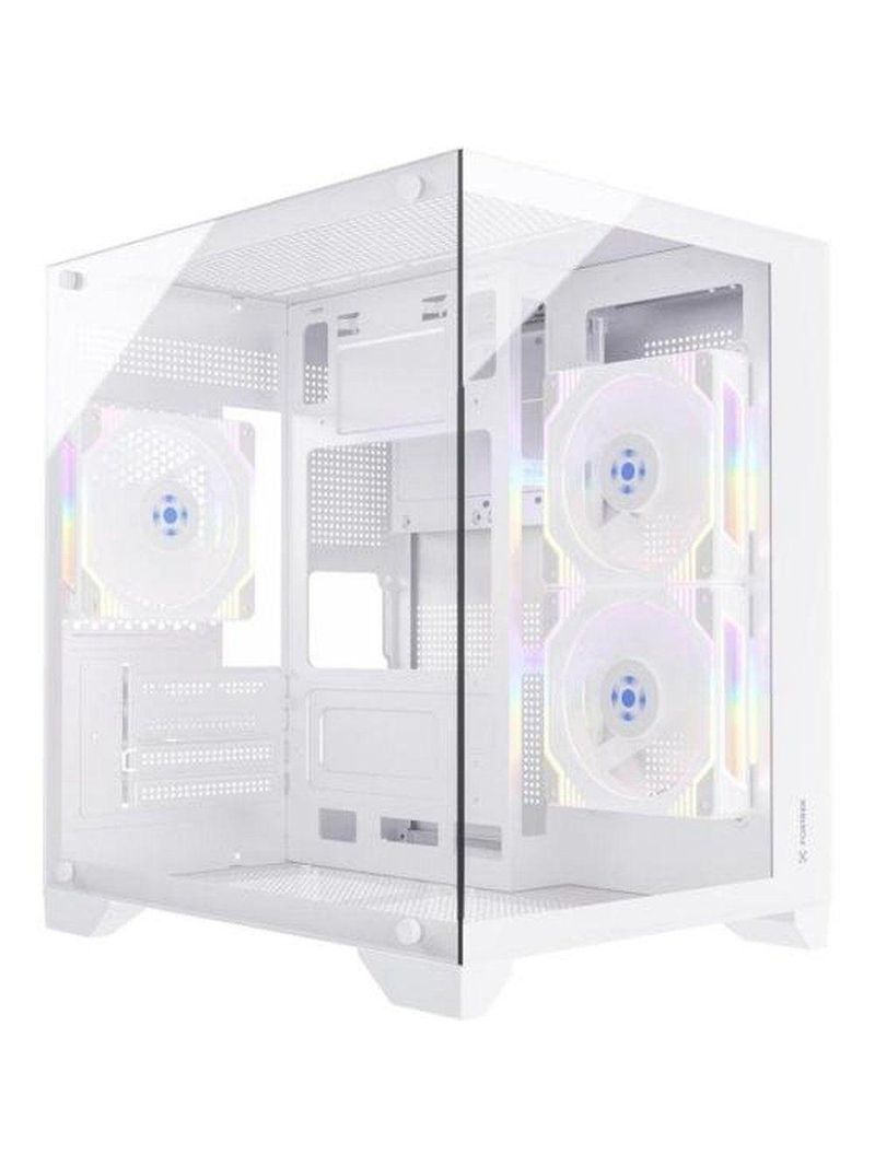 Gabinete Gamer Fortrek Clarity Branco Vidro