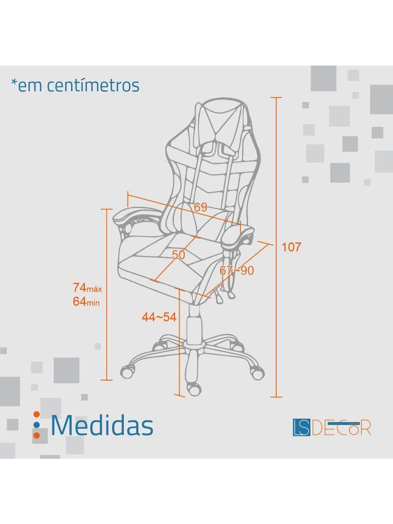Cadeira Giratória Gamer Reclinável Kl1 Preto E Azul