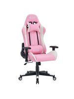 Cadeira Giratória Gamer Reclinável Kl3 Branco E Rosa