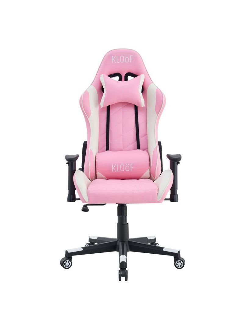 Cadeira Giratória Gamer Reclinável Kl3 Branco E Rosa