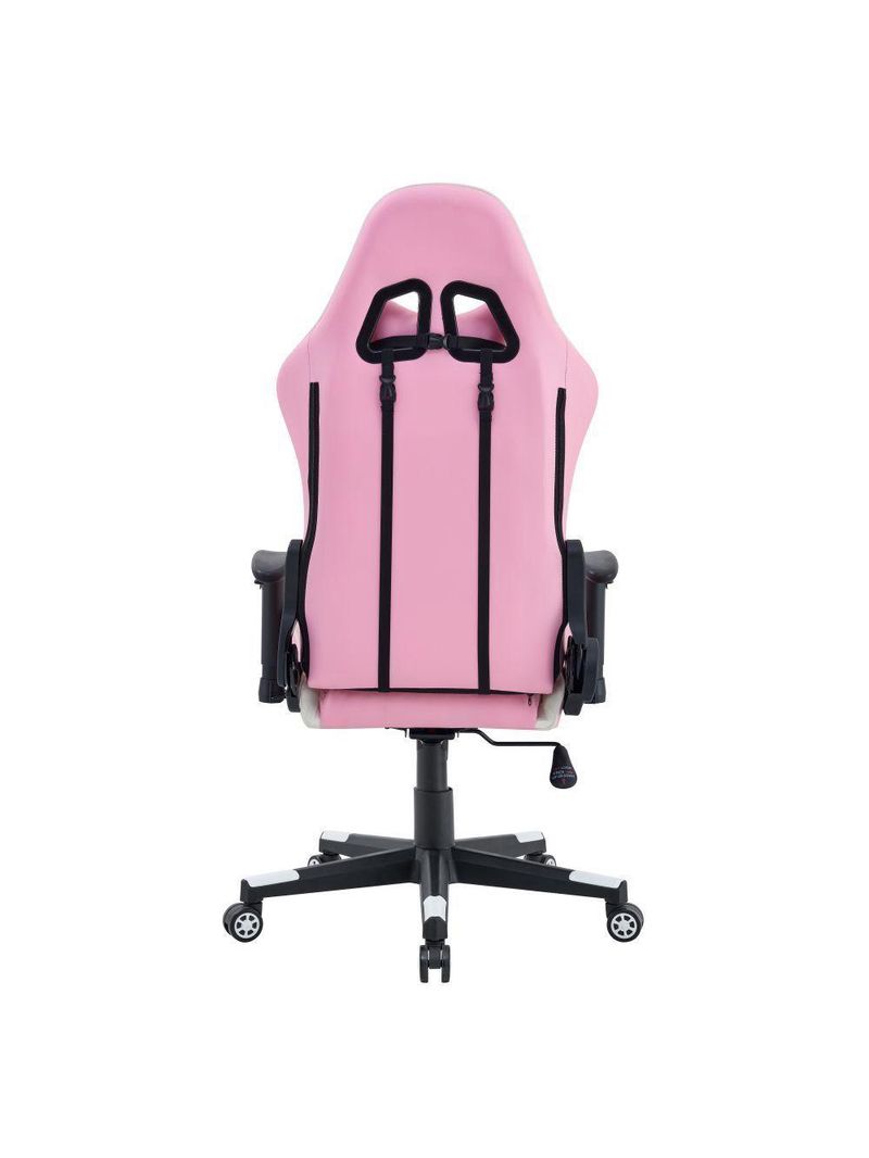 Cadeira Giratória Gamer Reclinável Kl3 Branco E Rosa