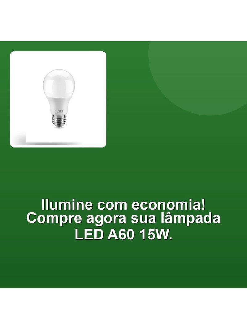 Lâmpada Bulbo Led A60 15w Branca Fria