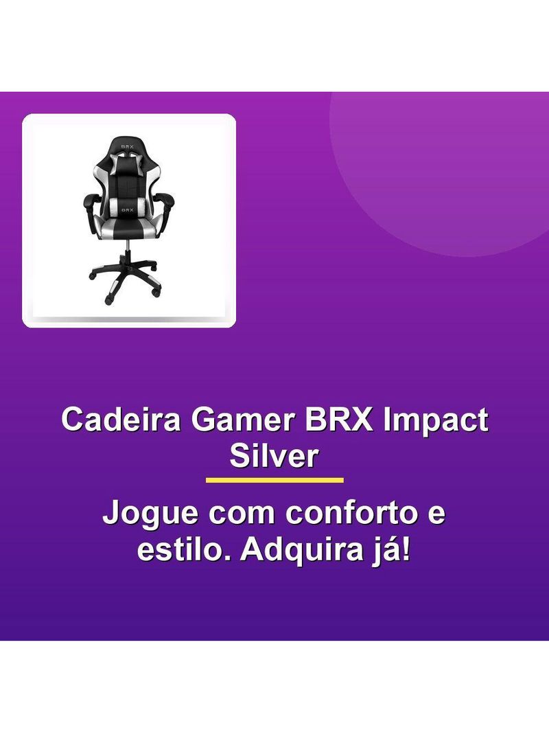 Cadeira Gamer Brx Impact Silver