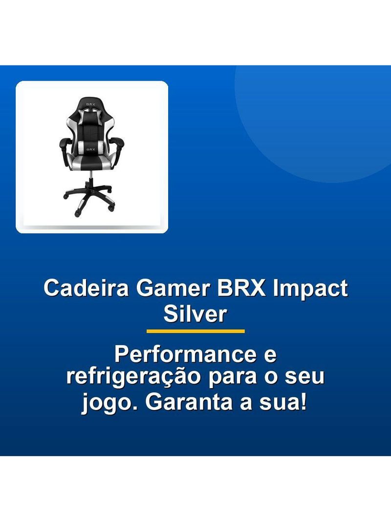 Cadeira Gamer Brx Impact Silver