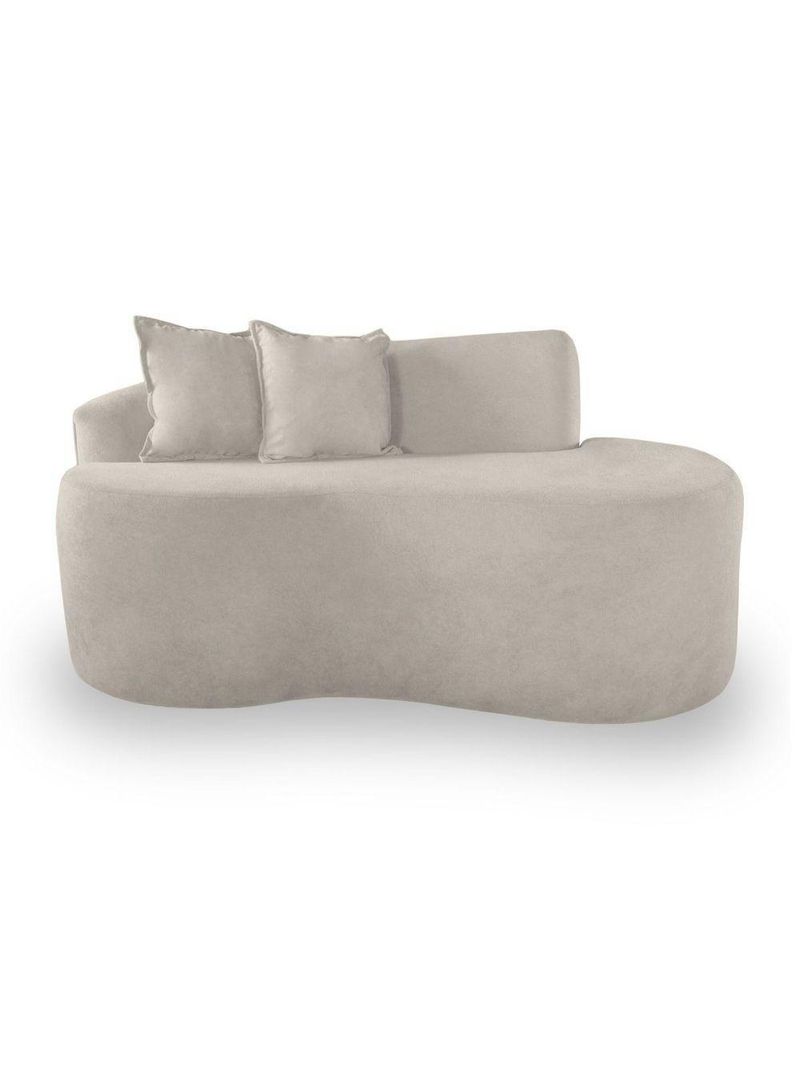 Sofá Moderno 2 Lugares Sala E Recepção Bouclé Cor:bege