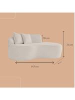 Sofá Moderno 2 Lugares Sala E Recepção Bouclé Cor:bege