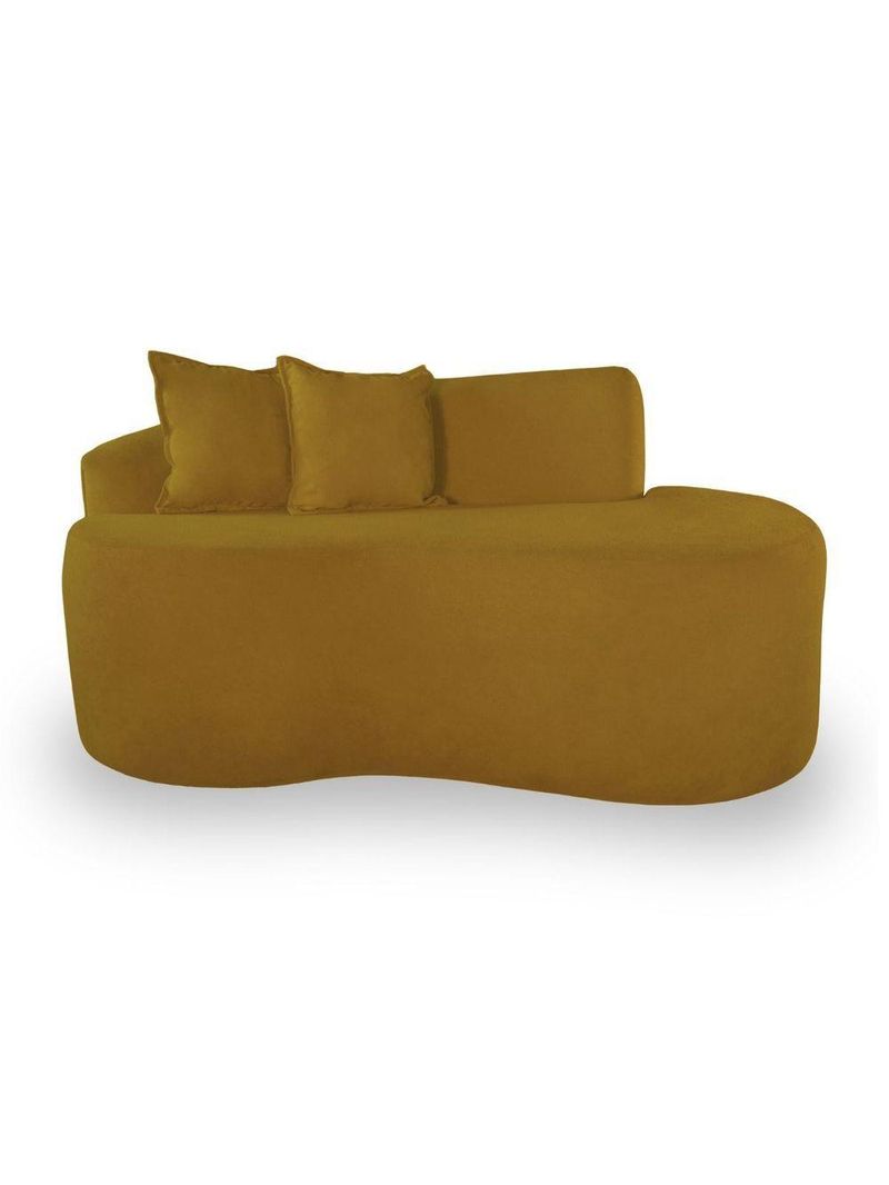 Sofá Moderno 2 Lugares Sala E Recepção Bouclé Cor:mostarda