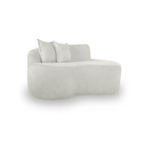 Sofá Moderno 2 Lugares Sala E Recepção Bouclé Cor:branco