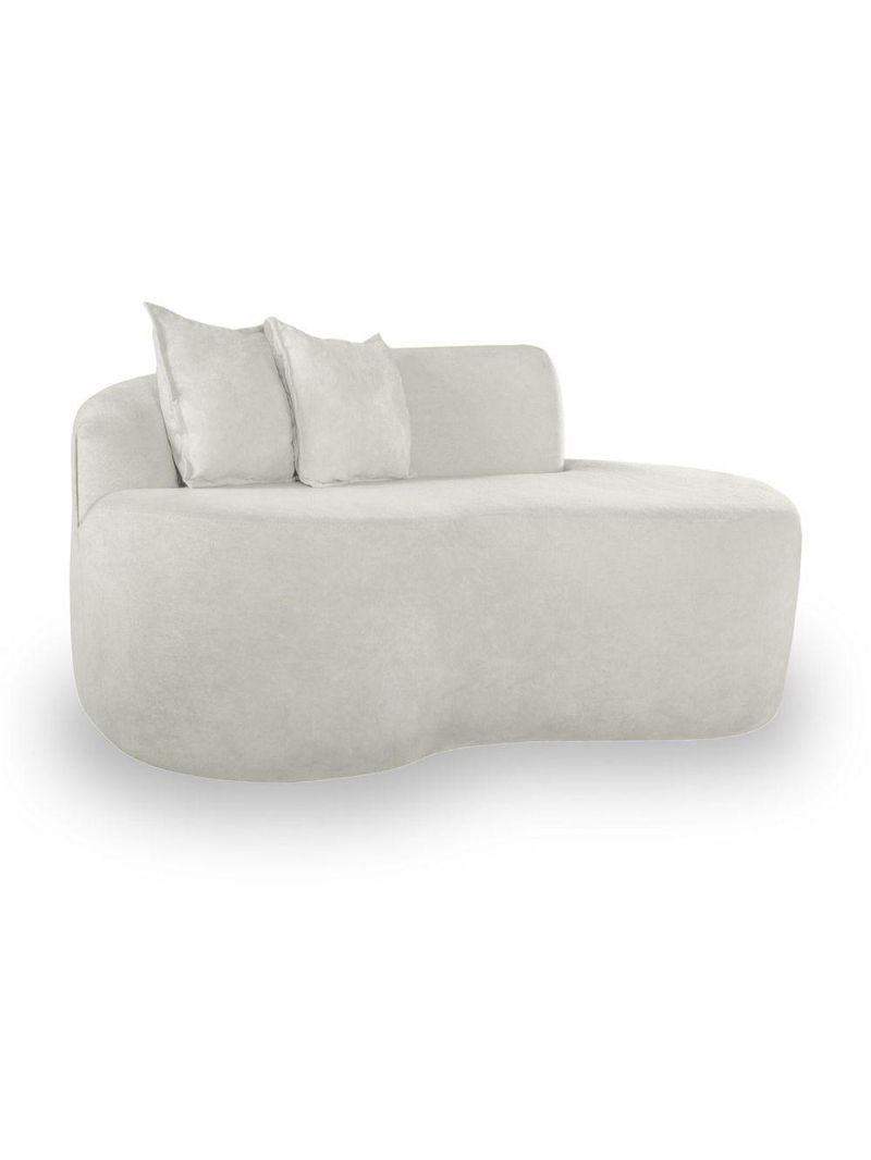Sofá Moderno 2 Lugares Sala E Recepção Bouclé Cor:branco