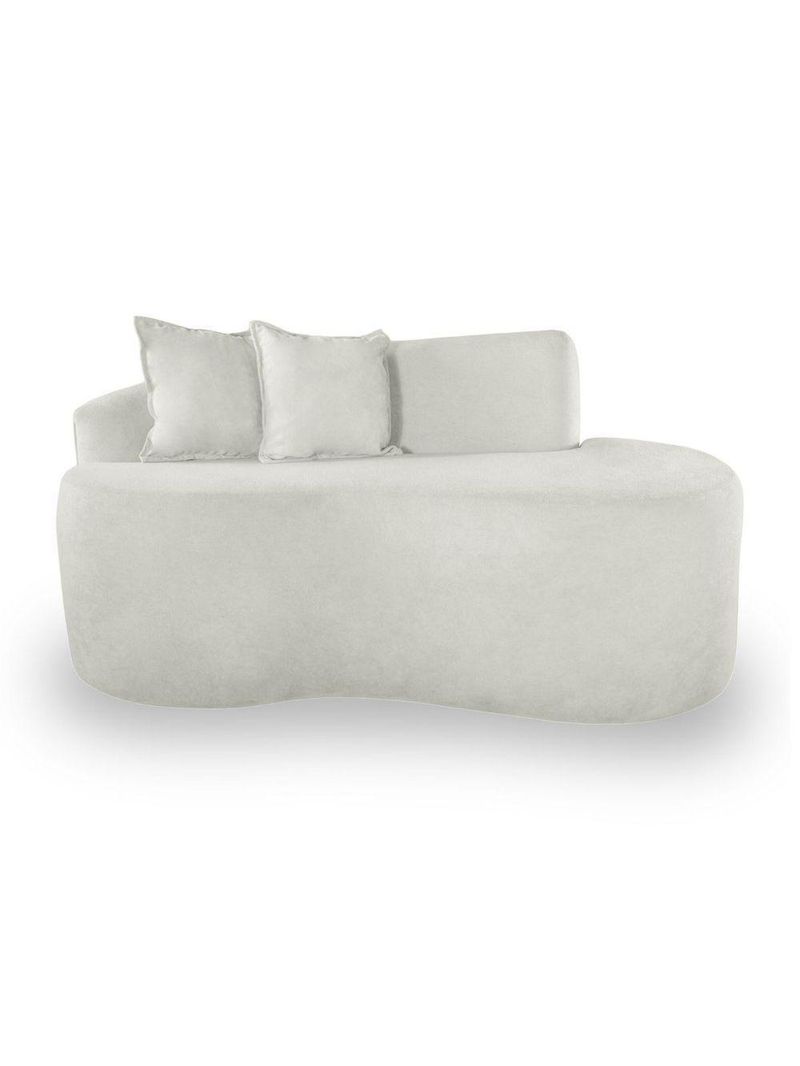 Sofá Moderno 2 Lugares Sala E Recepção Bouclé Cor:branco