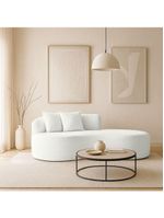 Sofá Moderno 2 Lugares Sala E Recepção Bouclé Cor:branco