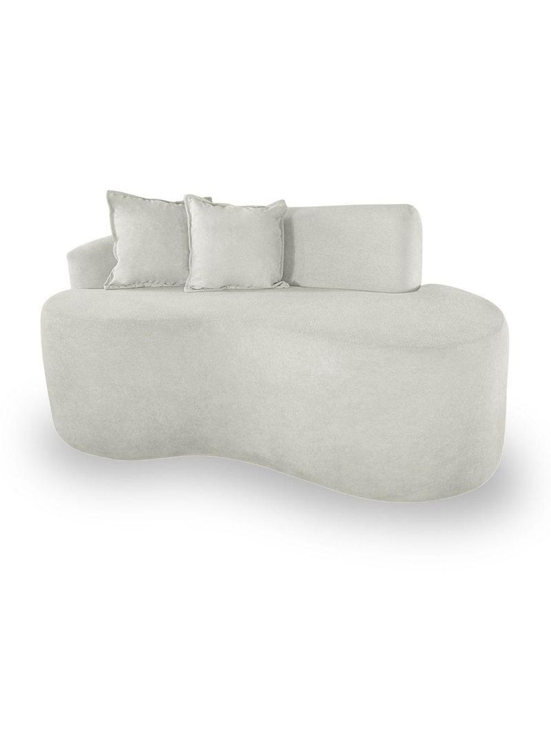 Sofá Moderno 2 Lugares Sala E Recepção Bouclé Cor:branco
