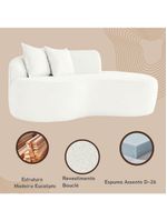Sofá Moderno 2 Lugares Sala E Recepção Bouclé Cor:branco