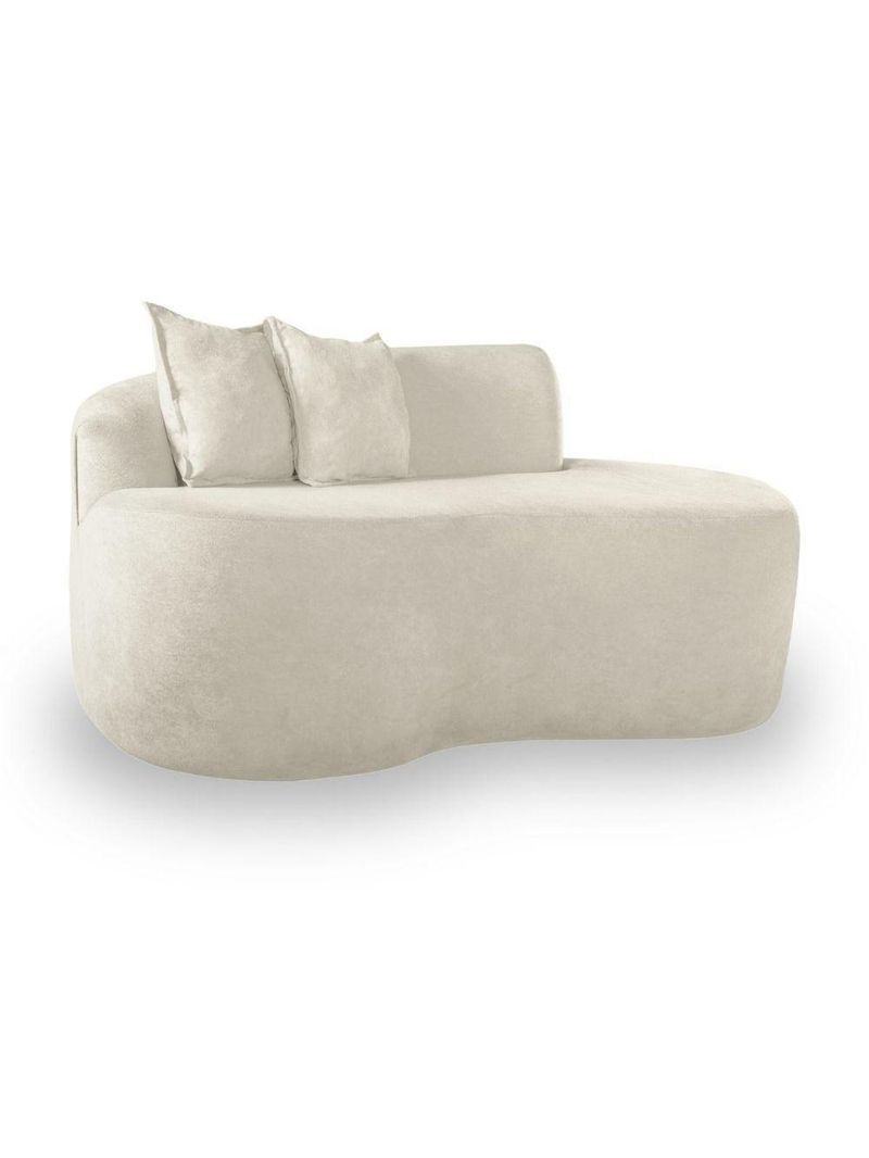 Sofá Orgânico Sala E Recepção Bouclé Cor:off White