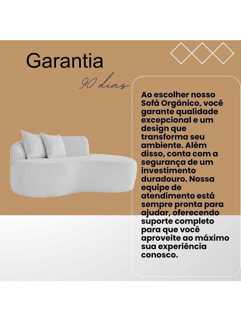 Sofá Orgânico Sala E Recepção Bouclé Cor:off White