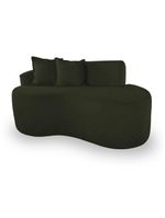Sofá Moderno 2 Lugares Sala E Recepção Bouclé Cor:verde Musgo