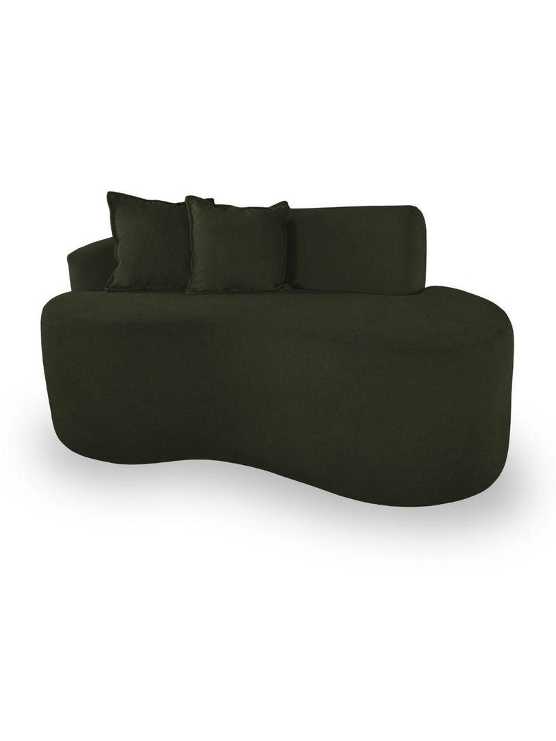 Sofá Moderno 2 Lugares Sala E Recepção Bouclé Cor:verde Musgo