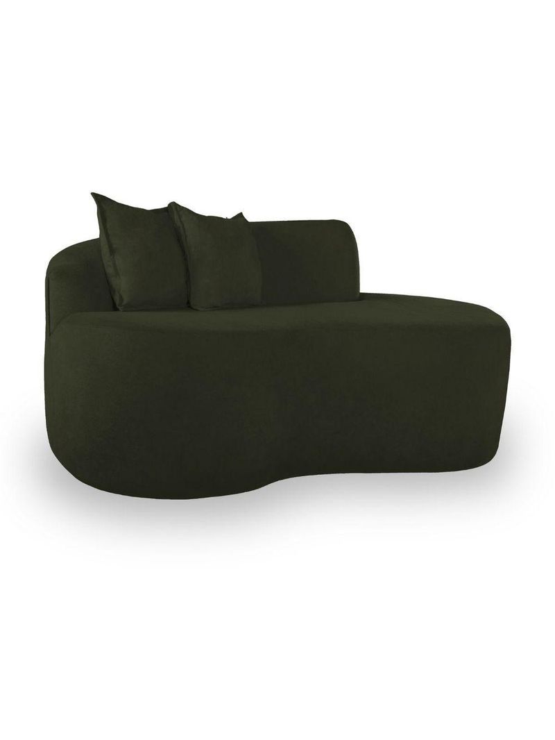 Sofá Moderno 2 Lugares Sala E Recepção Bouclé Cor:verde Musgo