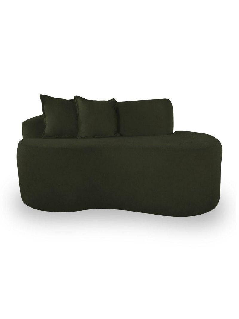 Sofá Moderno 2 Lugares Sala E Recepção Bouclé Cor:verde Musgo