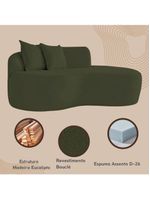Sofá Moderno 2 Lugares Sala E Recepção Bouclé Cor:verde Musgo