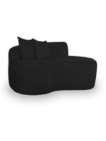 Sofá Moderno 2 Lugares Sala E Recepção Bouclé Cor:preto
