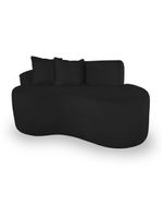 Sofá Moderno 2 Lugares Sala E Recepção Bouclé Cor:preto