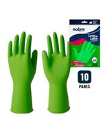 Kit 10 Pares De Luvas Nobre Látex G P- Agentes Químicos Resistente E Segura Verde