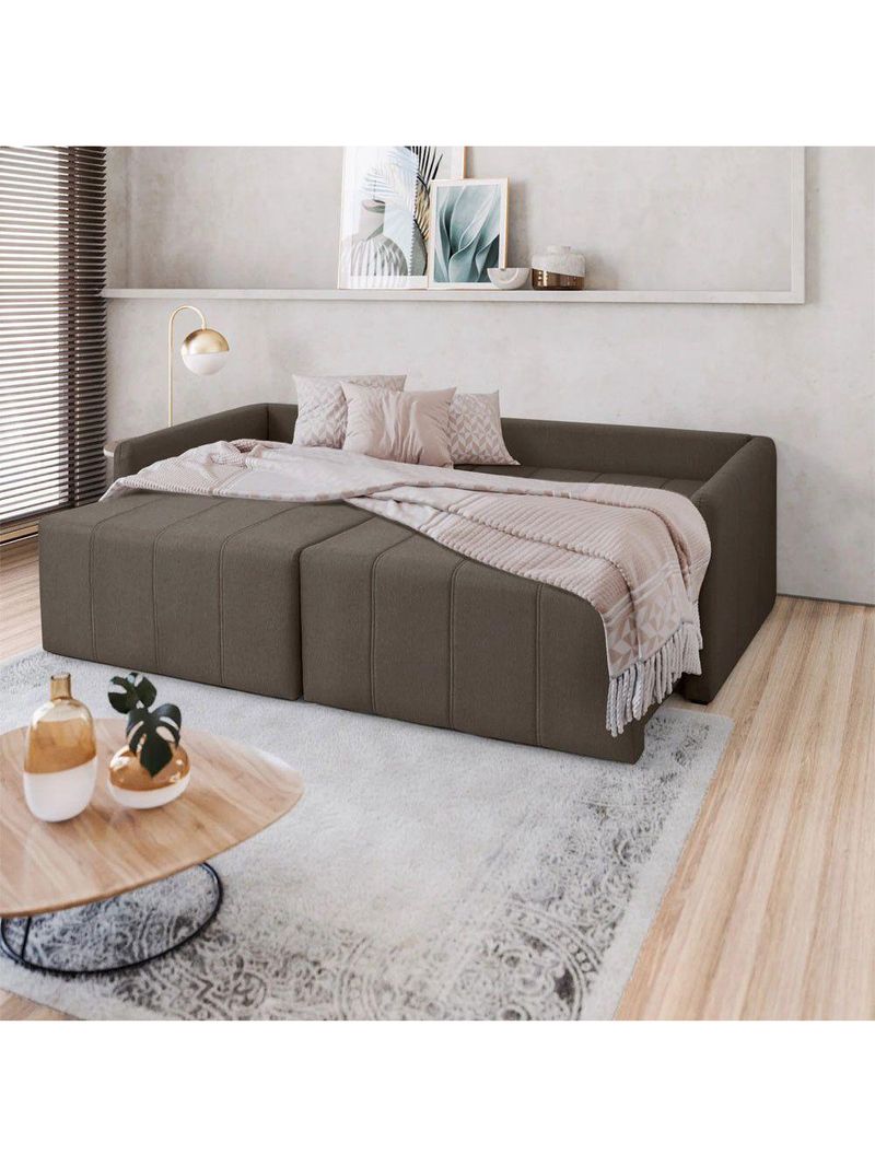 Sofá Cama Montana Retrátil E Reclinável 3 Lugares Sofatec Grafite