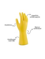 Kit 10 Pares De Luvas Nobre Látex P P- Agentes Químicos Resistente E Segura Amarelo