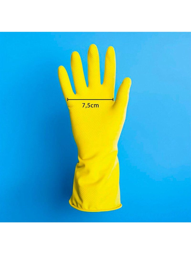 Kit 10 Pares De Luvas Nobre Látex P P- Agentes Químicos Resistente E Segura Amarelo
