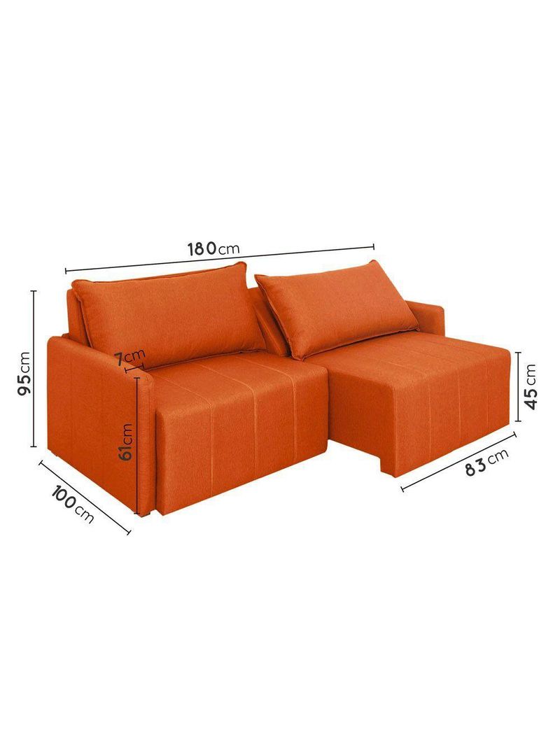 Sofá Cama Montana Retrátil E Reclinável 3 Lugares Sofatec Terracota
