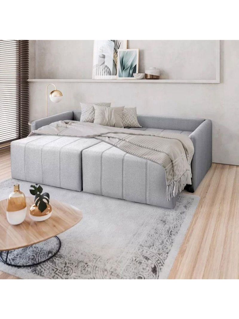Sofá Cama Montana Retrátil E Reclinável 3 Lugares Sofatec Cinza