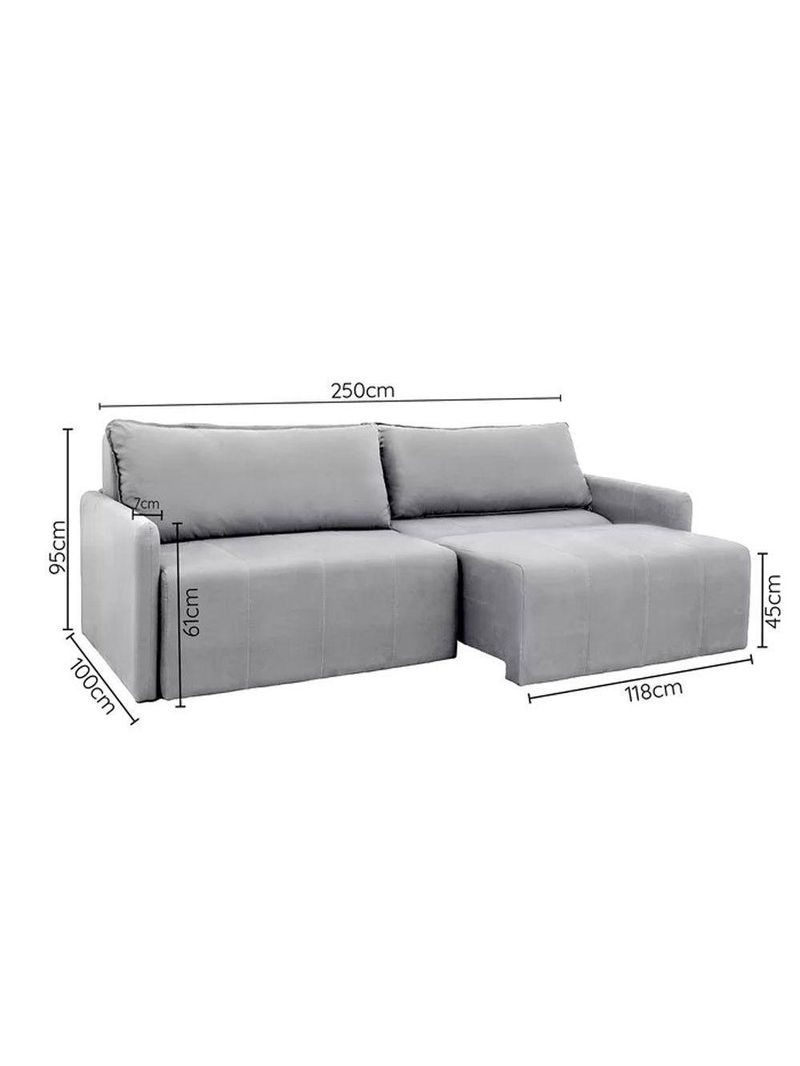 Sofá Cama Montana Retrátil E Reclinável 3 Lugares Sofatec Cinza