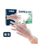 Caixa Com 100 Luvas Vinil S- Pó M Nobre Ca 41265 P- Químicos E Saúde Transparente