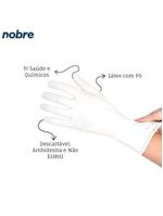 Caixa Com 100 Luvas Látex Com Pó G Nobre Saúde E Químicos Descartável Branca