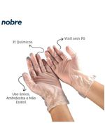 Caixa Com 100 Luvas Vinil S- Pó P Nobre Ca 41265 P- Químicos E Saúde Transparente