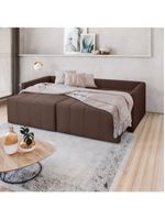 Sofá Cama Montana Retrátil E Reclinável 3 Lugares Sofatec Avelã