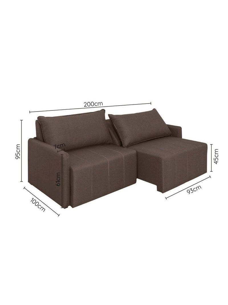 Sofá Cama Montana Retrátil E Reclinável 3 Lugares Sofatec Avelã