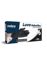 Caixa Com 100 Luvas Tpe Sem Pó Descartável P Preta Nobre Nobreflex Para Alimentos