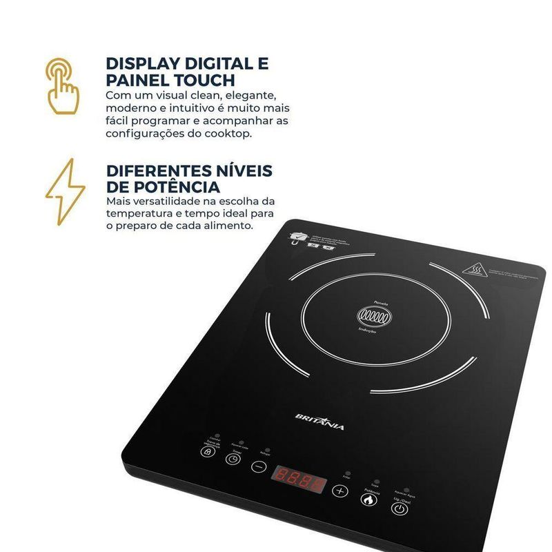 Cooktop Portátil De Indução Britânia BCT10A 110V